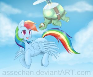 Rating: Safe Score: 0 Tags: 6:5 assechan blue_body blue_feathers blue_fur domestic_pet duo e621 equid equine feathered_wings feathers female feral friendship_is_magic fur hair hasbro hi_res mammal multicolored_hair multicolored_tail my_little_pony mythological_creature mythological_equine mythology pegasus rainbow_dash_(mlp) rainbow_hair rainbow_tail reptile scalie tail tank_(mlp) tortoise turtle wings User: bunchy7s