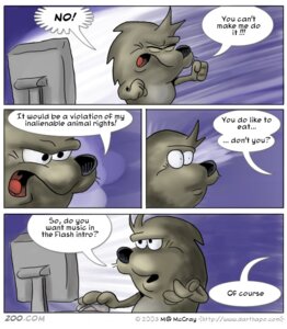 Rating: Safe Score: 0 Tags: 2003 black_eyes black_nose brown_body brown_fur comic commentary computer digital_media_(artwork) e621 electronics english_text fur male matt_mccray monitor offscreen_character solo text unknown_species User: bunchy7s