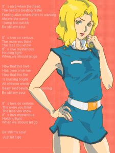 Rating: Questionable Score: 0 Tags: 1girls belt beltorchika_irma blonde_hair breasts dress english_text female finalbunny gundam human light-skinned_female light_skin rule34 short_hair solo tagme text zeta_gundam User: bunchy7s