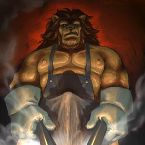 Rating: Explicit Score: 0 Tags: 1:1 angry anthro apron blacksmith bulge captaingerbear clothed clothing e621 erection erection_under_clothing felid foreshortening genitals gloves handwear lion looking_at_viewer low-angle_view male mammal muscular muscular_anthro muscular_male nipples pantherine pecs penis solo tenting worm's-eye_view User: bunchy7s