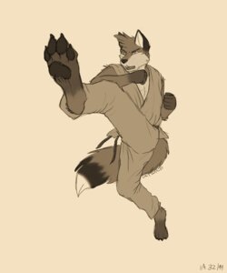 Rating: Safe Score: 0 Tags: 2012 4_toes 5:6 anthro barefoot belt biped black_belt canid canine capcom catwolf claws clothing cosplay e621 feet fight fox fox_tail hindpaw jumping keikogi kintuse male mammal martial_arts_uniform monochrome open_mouth paws simple_background sketch solo sportswear street_fighter tail tatsumaki_senpuu_kyaku toe_claws toes User: bunchy7s