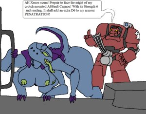 Rating: Explicit Score: 0 Tags: 1boy 1girls adeptus_astartes alien alien_girl balls blood_angels breasts dialogue english_text erection female genestealer genitals imminent_sex imperium_of_man long_tongue male mutant nightmare_waifu non-mammal_breasts penis power_armor presenting rule34 space_hulk space_marine speech_bubble straight terminator_(40k) terminator_armor text tyranid unusual_anatomy unusual_balls unusual_genitalia unusual_penis warhammer_(franchise) warhammer_40k User: bunchy7s