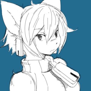 Rating: Safe Score: 0 Tags: 1:1 anthro blue_background blush domestic_cat e621 felid feline felis female greyscale_with_colored_background hair low_res mammal myojinius partially_colored short_hair simple_background sketch solo User: bunchy7s