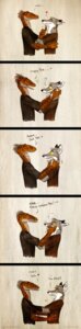 Rating: Safe Score: 0 Tags: absurd_res ambiguous_gender annoyed anthro canid canine culpeofox dinosaur dromaeosaurid duo e621 fox hi_res humor lizard long_image making_faces male mammal prehistoric_species rawr reptile saurischian scalie standing tall_image theropod traditional_media_(artwork) unimpressed velociraptor User: bunchy7s