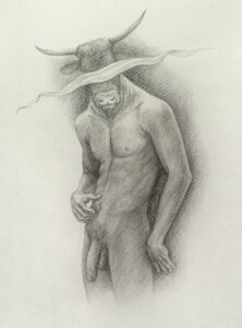 Rating: Explicit Score: 0 Tags: 2009 5_fingers abs animal_head animal_humanoid balls biped bovid bovine detailed e621 european_mythology fingers flaccid for_a_head genitals greek_mythology greyscale horn humanoid humanoid_genitalia humanoid_hands humanoid_penis k.j.bishop looking_aside looking_at_viewer male mammal minotaur monochrome mythology nipples nude penis pubes simple_background solo standing unavailable_at_source white_background User: bunchy7s