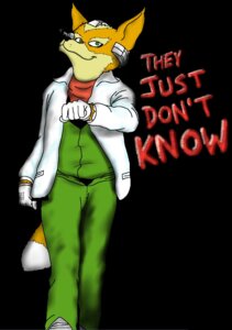 Rating: Safe Score: 0 Tags: anthro canid canine e621 fox fox_mccloud fredryk_phox hi_res male mammal meme nintendo paintchat solo star_fox tail User: bunchy7s