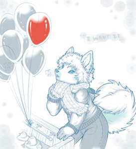 Rating: Safe Score: 0 Tags: anthro balloon blue_eyes blue_nose breath canid canine clothing cloud_emanata cold e621 emanata english_text hoodie hush-a-bye inflatable looking_at_balloon looking_at_object male mammal scarf solo tail text topwear young young_anthro young_male User: bunchy7s