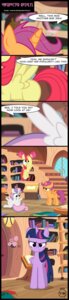 Rating: Safe Score: 0 Tags: 2014 absurd_res alternate_species amber_eyes apple_bloom_(mlp) book bookshelf comic dialogue e621 english_text equid equine feathered_wings feathers female flying friendship_is_magic fur furniture green_eyes group hair hasbro hi_res horn ladder library long_image mammal multicolored_hair my_little_pony mythological_creature mythological_equine mythology orange_body orange_feathers pink_hair purple_body purple_eyes purple_feathers purple_fur purple_hair red_hair scootaloo_(mlp) sweetie_belle_(mlp) tall_image text toxic-mario twilight_sparkle_(mlp) two_tone_hair white_body white_feathers winged_unicorn wings yellow_body yellow_feathers User: bunchy7s