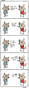 Rating: Questionable Score: 0 Tags: 2011 :| anthro brown_body brown_fur canid canine canis chest_tuft clothed clothing comic crossed_arms dialogue dipstick_ears duo e621 ear_markings english_text fur half-closed_eyes hand_in_pocket hi_res hybrid jinxed jjiinx_(character) male mammal markings multicolored_body multicolored_ears multicolored_fur narrowed_eyes pockets shirt signature simple_background standing syynx tail tan_body tan_fur text topwear tuft white_background wolf User: bunchy7s