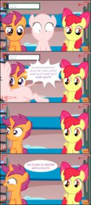 Rating: Safe Score: 0 Tags: absurd_res accessory apple_bloom_(mlp) bald bed black_border border bow_(feature) bow_accessory bow_ribbon bruised bruised_eye comic cutie_mark_crusaders_(mlp) e621 earth_pony english_text equid equine feathered_wings feathers female feral friendship_is_magic furniture hair_accessory hair_bow hair_ribbon hasbro hi_res horn horse jananimations mammal my_little_pony mythological_creature mythological_equine mythology pegasus pony ribbons scared scootaloo_(mlp) sweetie_belle_(mlp) text tumblr unicorn wings young User: bunchy7s Rating: Safe Score: 0 Tags: absurd_res accessory apple_bloom_(mlp) bald bed black_border border bow_(feature) bow_accessory bow_ribbon bruised bruised_eye comic cutie_mark_crusaders_(mlp) e621 earth_pony english_text equid equine feathered_wings feathers female feral friendship_is_magic furniture hair_accessory hair_bow hair_ribbon hasbro hi_res horn horse jananimations mammal my_little_pony mythological_creature mythological_equine mythology pegasus pony ribbons scared scootaloo_(mlp) sweetie_belle_(mlp) text tumblr unicorn wings young User: bunchy7s