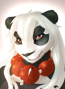 Rating: Safe Score: 0 Tags: anthro bear bust_portrait e621 female giant_panda hair jewelry long_hair looking_at_viewer mammal necklace portrait shalinka shalinka_(character) simple_background solo white_hair User: bunchy7s
