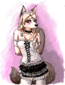 Rating: Safe Score: 0 Tags: ahoge anthro blush bottomwear bwd canid canine chest_tuft clothing corset e621 female fox fur hair legwear lingerie looking_at_viewer maid_uniform mammal skirt solo tail thigh_highs topwear tuft unavailable_at_source uniform User: bunchy7s