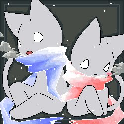 Rating: Safe Score: 0 Tags: 1:1 2channel 2channel_ascii_art_character aliasing ambiguous_gender anthro blue_border blue_clothing border breath clothing cold digital_media_(artwork) domestic_cat duo e621 empty_eyes felid feline felis fur giko grey_body grey_fur low_res mammal mostly_nude neji_neji oekaki open_mouth raised_tail red_clothing scarf shii_(2channel) sitting snow snowing tail thumbnail white_eyes User: bunchy7s