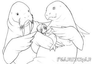 Rating: Questionable Score: 0 Tags: anthro aquatic black_and_white breasts e621 female fin group humanoid line_art male mammal merfolk monochrome nipples peanutchan pinniped split_form teeth walrus User: bunchy7s