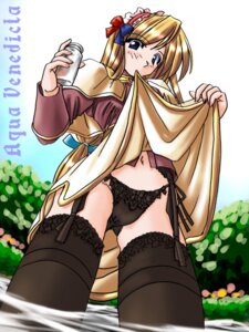 Rating: Questionable Score: 0 Tags: acolyte black_panties breasts clothing color day female garter_belt lake outdoors panties pantyshot ragnarok_online rule34 skirt skirt_lift small_breasts stockings tatsumi_ray thighhighs underwear water User: bunchy7s