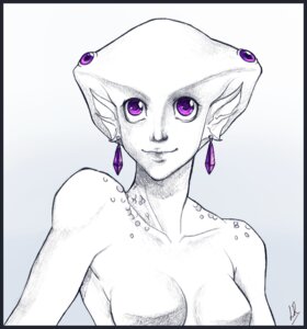 Rating: Questionable Score: 0 Tags: animal_humanoid aquatic aquatic_humanoid blue_border border breasts e621 female fish fish_humanoid greyscale humanoid lulles monochrome nintendo nude nude_female nude_humanoid ocarina_of_time princess_ruto simple_background solo spot_color the_legend_of_zelda white_background zora User: bunchy7s