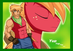 Rating: Safe Score: 0 Tags: 2012 abs alternate_species biceps big_macintosh_(mlp) blonde_hair border bottomwear clothed clothing e621 equid equine eyes_closed friendship_is_magic fur gloves green_border green_eyes hair handwear hasbro horse human humanized kerchief looking_at_viewer male mammal muscular my_little_pony ninja-8004 pants pecs pony red_body red_fur shirt solo standing tank_top topwear User: bunchy7s