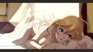 Rating: Explicit Score: 0 Tags: 1girls ban barefoot blonde_hair blue_eyes covering female female_only hoshii_miki idolmaster naked_sheet nude nude_cover rule34 solo User: bunchy7s