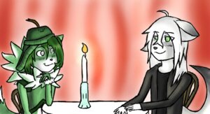 Rating: Safe Score: 0 Tags: ambiguous_gender anthro candle canid canine duo e621 eye_contact green_eyes green_hair hair inside looking_at_another madadh_ruadh mammal melyss romantic romantic_ambiance romantic_couple sitting unknown_species white_hair zerineth User: bunchy7s