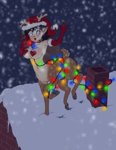 Rating: Questionable Score: 0 Tags: antlers armwear bell big_breasts black_hair blue_eyes breasts cervine cervine_taur chimney christmas christmas_clothing christmas_decorations christmas_headwear christmas_lights clothing collar deer deer_taur dontfapgirl e621 elbow_gloves female gloves hair handwear hat headgear headwear hi_res holidays hooves horn humanoid_pointy_ears mammal mammal_taur new_world_deer on_roof open_mouth pasties pointy_ears reindeer santa_hat solo string_lights taur User: bunchy7s