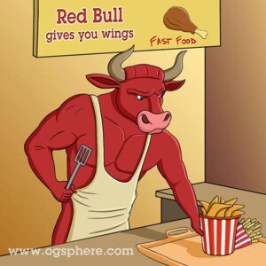 Rating: Safe Score: 0 Tags: 1:1 advertisement anthro apron avian bird bone bovid bovine cattle chicken clothing e621 english_text food fries galliform horn humor irony joke kitchen_spatula kitchen_utensils male mammal octavian_george_stan phasianid pun red_bull solo spatula text tools User: bunchy7s
