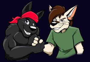 Rating: Safe Score: 0 Tags: 4_fingers anthro black_body black_fur black_nose blue_eyes brown_body brown_fur brown_hair canid canine canis cirruskitfox clothed clothing duo e621 fingers fox fur gesture grey_eyes hair handshake headgear headkerchief headwear kerchief looking_at_viewer lupine_assassin male mammal mostly_nude shirt smile topwear whiskers wolf User: bunchy7s Rating: Safe Score: 0 Tags: 4_fingers anthro black_body black_fur black_nose blue_eyes brown_body brown_fur brown_hair canid canine canis cirruskitfox clothed clothing duo e621 fingers fox fur gesture grey_eyes hair handshake headgear headkerchief headwear kerchief looking_at_viewer lupine_assassin male mammal mostly_nude shirt smile topwear whiskers wolf User: bunchy7s