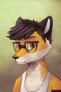 Rating: Safe Score: 0 Tags: anthro black_hair bust_portrait canid canine clothed clothing e621 eyewear fox fur glasses hair herutastic hi_res looking_at_viewer male mammal orange_body orange_eyes orange_fur pince-nez portrait shirt short_hair simple_background smile solo tank_top topwear User: bunchy7s