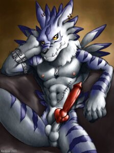 Rating: Explicit Score: 0 Tags: 2003 5_fingers animal_genitalia animal_penis anthro artist_name balls bandai_namco biceps big_penis biped black_nose blue_stripes canid canine canine_genitalia canine_penis digimon digimon_(species) dog_tags e621 ear_piercing ear_ring erection eye_scar facial_scar fingers genitals hand_on_head hi_res karabiner knot looking_at_viewer male mammal markings muscular muscular_anthro muscular_male neck_tuft nipples nude penis piercing presenting presenting_balls presenting_penis red_penis ring_piercing scar simple_background sitting solo stripes teeth text traditional_media_(artwork) tuft weregarurumon yellow_eyes User: bunchy7s
