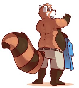 Rating: Safe Score: 0 Tags: ailurid anthro barefoot biped bluescale_(artist) clothed clothing e621 feet hi_res male mammal overweight overweight_anthro overweight_male red_panda solo topless User: bunchy7s