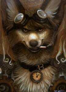 Rating: Safe Score: 0 Tags: alternative_fashion ambiguous_gender anthro big_ears black_lips black_nose brown_hair bust_portrait canid canine cigarette clock cogwheel collar dark_body dark_fur e621 eyewear fangs fox front_view fur gear glasses grin hair inner_ear_fluff lips long_mouth looking_at_viewer mammal no_sclera painting_(artwork) portrait short_hair simul smile smoke smoking snout solo steam steampunk teeth traditional_media_(artwork) tuft watch whiskers white_body white_fur User: bunchy7s