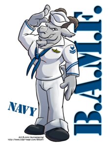 Rating: Safe Score: 0 Tags: 3:4 anthro black_eyes bovid caprine clothing cooner e621 english_text gesture goat looking_at_viewer male mammal military military_uniform muscular muscular_anthro muscular_male navy salute solo tail text u.s._navy uniform User: bunchy7s