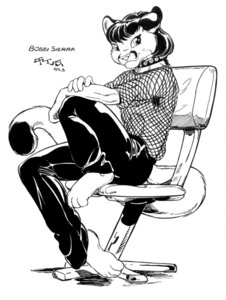 Rating: Questionable Score: 0 Tags: 1994 anthro barefoot biped bobbi_sierra chair clothing collar cougar e621 feet felid feline female fishnet_clothing furniture kencougr mammal mesh_top monochrome office_chair solo tail User: bunchy7s Rating: Questionable Score: 0 Tags: 1994 anthro barefoot biped bobbi_sierra chair clothing collar cougar e621 feet felid feline female fishnet_clothing furniture kencougr mammal mesh_top monochrome office_chair solo tail User: bunchy7s