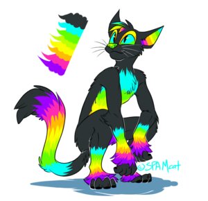 Rating: Safe Score: 0 Tags: anthro crouching domestic_cat e621 felid feline felis fur grey_body grey_fur male mammal markings multicolored_body multicolored_fur multicolored_markings rainbow rainbow_body rainbow_fur rainbow_markings simple_background solo spamcat sparklefur tail white_background User: bunchy7s