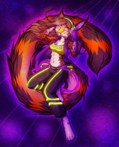 Rating: Safe Score: 0 Tags: alternative_fashion anthro barefoot belt biped bondage_pants bottomwear bra brown_hair clothing cyberpop e621 electronics feet felid feline female hair headphones hi_res j-fashion leopardus maia_(neko-maya) mammal margay midriff navel neotheta pants purple_eyes rave raver solo stripes tail topwear underwear vest User: bunchy7s