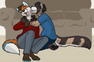 Rating: Safe Score: 0 Tags: 2013 4_toes african_civet ambiguous_gender anthro black_nose canid canine civet clothed clothing duffy_(duffy) duo e621 eyes_closed feet fox furniture hair happy licking male mammal open_mouth pawpads paws rhari romantic romantic_couple simple_background smile sofa toes tongue tongue_out viverrid zelminax User: bunchy7s