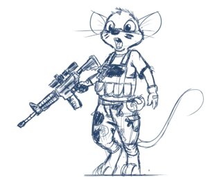 Rating: Safe Score: 0 Tags: anthro awepossum blue_and_white bottomwear clothed clothing e621 feral gun holding_gun holding_object holding_ranged_weapon holding_weapon male mammal monochrome mouse murid murine pants ranged_weapon rodent sketch solo weapon User: bunchy7s