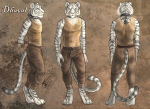 Rating: Safe Score: 0 Tags: abstract_background anthro barefoot belt biped black_body black_fur blue_eyes bottomwear clothed clothing collar dhaval_(character) e621 feet felid front_view fur furgonomics looking_at_viewer male mammal metal_collar model_sheet pantherine pants pink_nose rear_view rukis shirt side_view simple_background solo standing stripes tail tail_clothing tank_top tiger topwear turnaround whiskers white_body white_fur User: bunchy7s