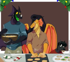 Rating: Safe Score: 0 Tags: acroth anthro biceps black_body black_horn black_scales black_skin christmas claws clothing cookie cooking crocdragon89 dragon e621 european_mythology fangs food freki_(crocdragon89) fur green_eyes group holidays horn laugh male membrane_(anatomy) membranous_wings muscular mythological_creature mythological_scalie mythology open_mouth pose purple_body purple_skin reptile scales scalie size_difference teeth western_dragon wings zeke_(crocdragon89) User: bunchy7s