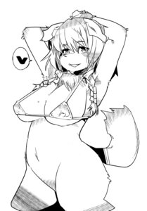 Rating: Explicit Score: 0 Tags: anthro bikini bottomless canid canine canis clothed clothing domestic_dog e621 female hands_behind_head heart_symbol keyaki0202 mammal monochrome navel raised_arms skimpy slightly_chubby solo swimwear tail triangle_bikini two-piece_swimsuit User: bunchy7s
