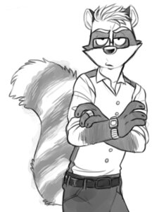 Rating: Safe Score: 0 Tags: anthro belt clock clothed clothed_anthro clothed_male clothing e621 eyewear front_view glasses gloves_(marking) greyscale looking_at_viewer male male_anthro mammal markings monochrome neil_(character) procyonid raccoon ring solo tail unimpressed vasuki watch ಠ_ಠ User: bunchy7s