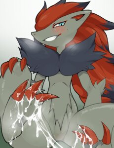 Rating: Explicit Score: 0 Tags: 3_toes after_footjob after_sex agemono ambiguous_gender anthro arm_tuft blue_eyes blush bodily_fluids canid canine claws cum cum_on_feet cum_string e621 elbow_tuft feet generation_5_pokemon genital_fluids hair hindpaw humanoid_pointy_ears looking_at_viewer mammal nintendo open_mouth paws pointy_ears pokemon pokemon_(species) red_hair semi-anthro simple_background smile soles solo teeth toe_claws toes tuft zoroark User: bunchy7s