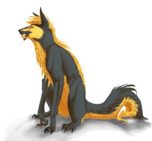 Rating: Safe Score: 0 Tags: ambiguous_gender canid canine canis claws domestic_dog e621 feral fur grey_body grey_fur mammal neltruin red_eyes simple_background solo source_request tail teeth white_background yellow_body yellow_fur User: bunchy7s