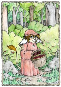 Rating: Safe Score: 0 Tags: 2006 ambiguous_gender anthro basket berry blush clothing colored_pencil_(artwork) container detailed_background dipodid e621 fairy_tales food forest fruit hat headgear headwear jerboa little_red_riding_hood little_red_riding_hood_(copyright) mammal nature outside plant rodent smile smirk solo tail tail_tuft traditional_media_(artwork) tree tuft wolfy-nail wood User: bunchy7s
