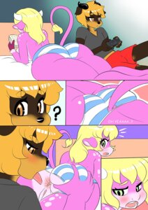 Rating: Explicit Score: 0 Tags: 2014 anal anthro anus bed black_nose blonde_hair blush book bovid bovine breasts butt butt_grab clothed clothing comic controller duo e621 eyebrows eyelashes female fur furniture game_controller gaming genitals hair hand_on_butt hi_res horn long_hair looking_back lying male male/female mammal oral panties pink_body playing_video_game question_mark rimming ruby_(rubyluvcow) sex spread_butt spreading surprised teeth tongue tongue_out toto_draw tuft underwear vulva white_body User: bunchy7s