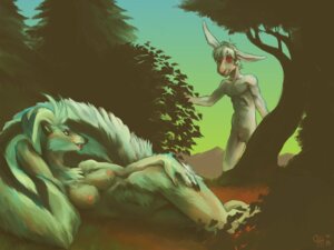 Rating: Questionable Score: 0 Tags: 4:3 anthro asphyxia_lemieux black_body black_fur breasts chest_tuft cypherwulf day detailed_background duo e621 encounter female fur furlop lagomorph leporid love male male/female mammal mephitid nature nipples nude outside painting_(artwork) pose rabbit red_eyes seductive skunk sky tail traditional_media_(artwork) tuft white_body white_fur User: bunchy7s
