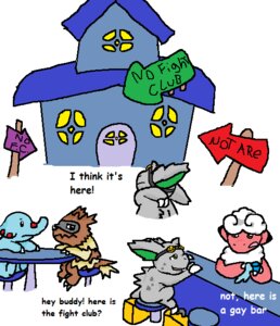 Rating: Safe Score: 0 Tags: bar blue_body bovid briefcase brown_body brown_eyes brown_fur building caprine chair comic comic_sans container cup dialogue e621 english_text eyewear feral flaaffy fur furniture generation_1_pokemon generation_2_pokemon generation_3_pokemon goggles green_eyes group guil_bunny_(artist) kishin_the_nidoran male mammal multiple_scenes nidoran nidoran♂ nintendo phanpy pink_body pokemon pokemon_(species) proboscidean rag rodent sign simple_background stool table text white_background zigzagoon User: bunchy7s