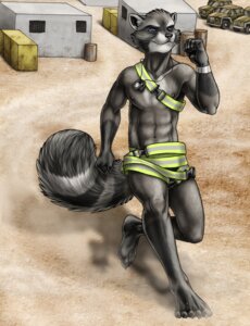 Rating: Safe Score: 0 Tags: absurd_res anthro athletic athletic_anthro athletic_male azban bottomless clothed clothing desert dog_tags e621 exercise hi_res male mammal military outside procyonid raccoon running sabretoothed_ermine skimpy solo tail topless User: bunchy7s
