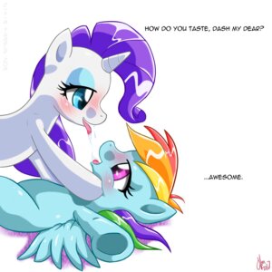 Rating: Questionable Score: 0 Tags: 1:1 blue_body blue_feathers blue_fur blush bodily_fluids c-v-m duo e621 english_text equid equine eye_contact feathered_wings feathers female female/female feral friendship_is_magic fur hair hasbro horn looking_at_another mammal multicolored_hair my_little_pony mythological_creature mythological_equine mythology open_mouth pegasus purple_hair rainbow_dash_(mlp) rainbow_hair rarity_(mlp) saliva shaded simple_background text tongue tongue_out unicorn white_background wings User: bunchy7s