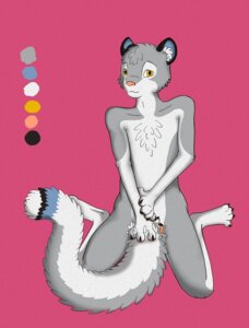 Rating: Safe Score: 0 Tags: 2014 ambiguous_gender anthro biped claws color_swatch e621 felid inner_ear_fluff kneeling looking_at_viewer mammal nude pink_background pink_nose simple_background smile solo tuft unavailable_at_source unknown_artist white_inner_ear_fluff yellow_eyes User: bunchy7s