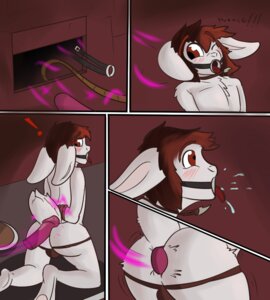 Rating: Explicit Score: 0 Tags: adventure anal anal_penetration anthro bdsm bondage bound clothing comic dildo e621 gag gagged humiliation inside kaltren lagomorph leporid magic male mammal open_mouth_gag penetration rabbit ring_gag sex_toy simple_background solo starit submissive submissive_male thong trap_(contrivance) underwear User: bunchy7s